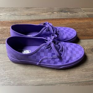 Vans Authentic Monochrome Purple Checkerboard shoes. Men’s 8.5/Women’s 10.
